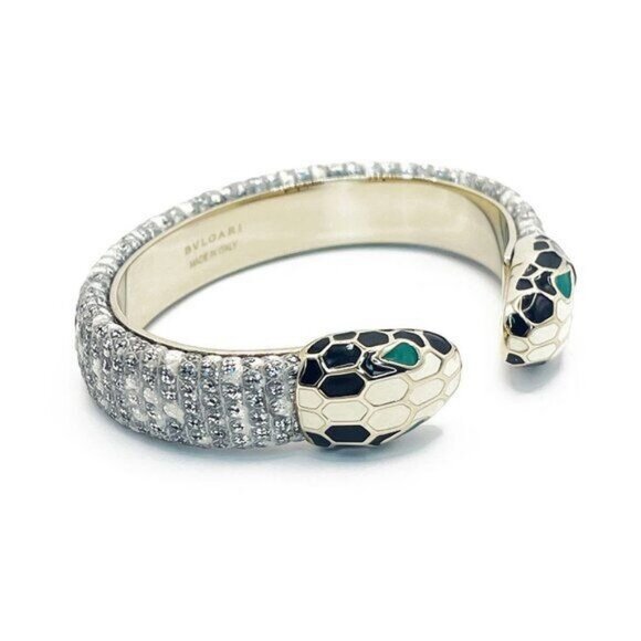 BVLGARI Bulgari Serpenti Forever Open Cuff Bangle Bracelet Snake Serpent Head - Picture 3 of 7